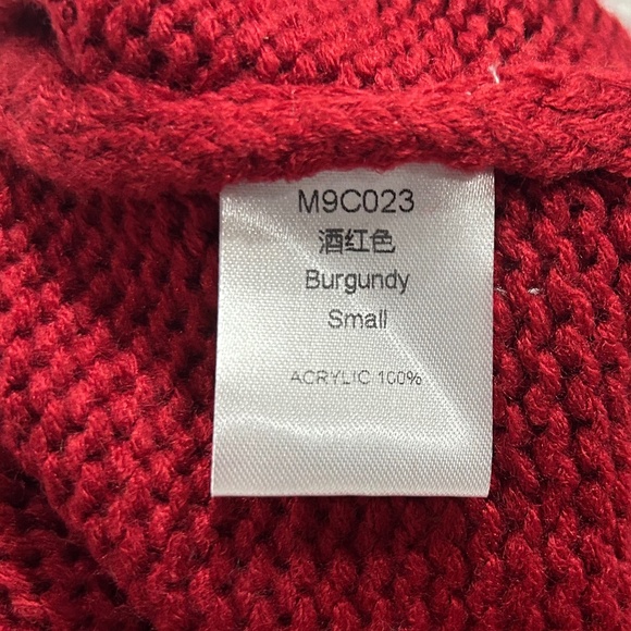 V-Neck loose l/s Sweater- deep red - Picture 9 of 11